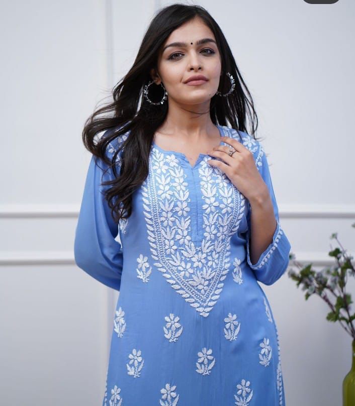 Mehar Elegant Chikankari rayon Kurta Set for Women – Traditional Ethnic Wear