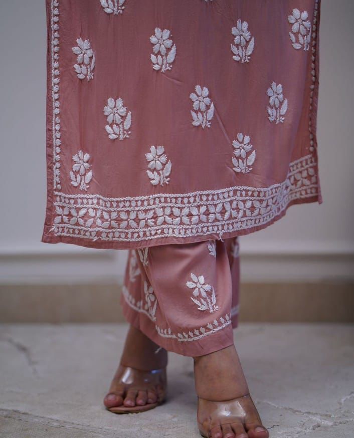 Mehar Elegant Chikankari rayon Kurta Set for Women – Traditional Ethnic Wear
